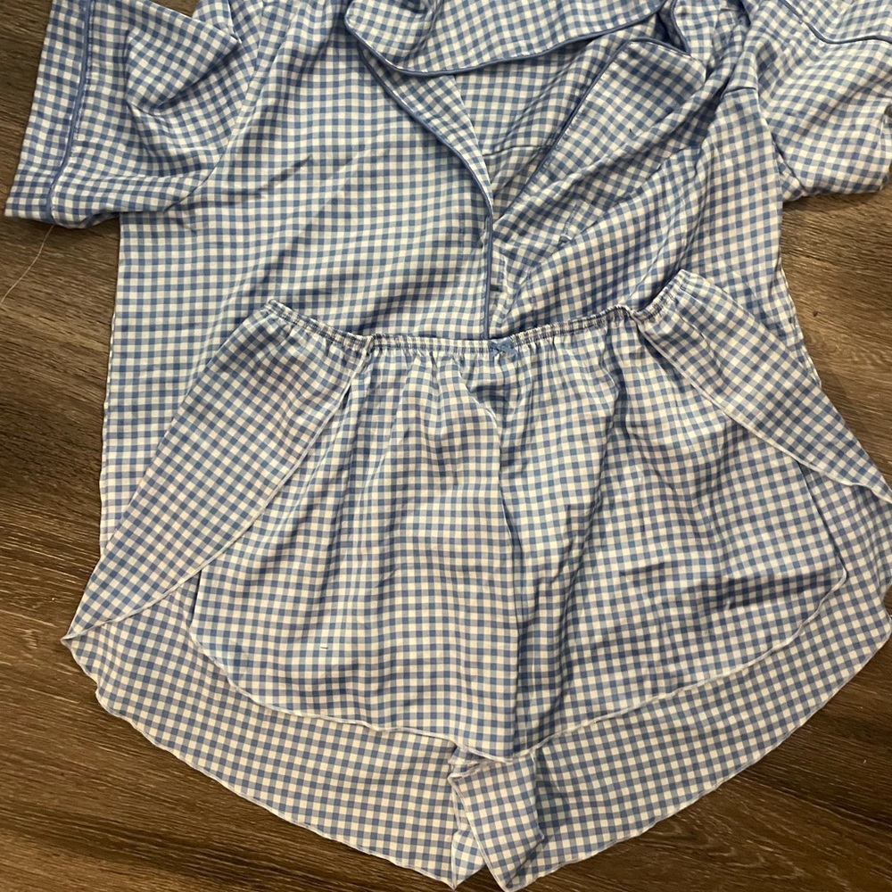 Blue and White Gingham pajamas